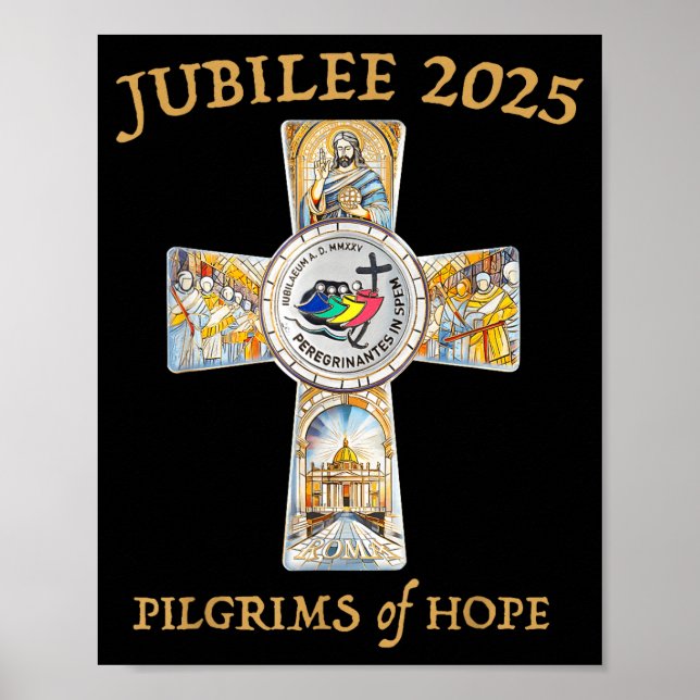 Poster Jubilee 2025 Catholic Christian Lgrims Cross Jesus (Devant)