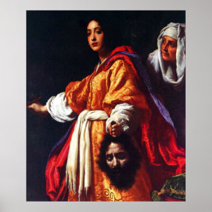 Poster Judith avec la tête de Holofernes
