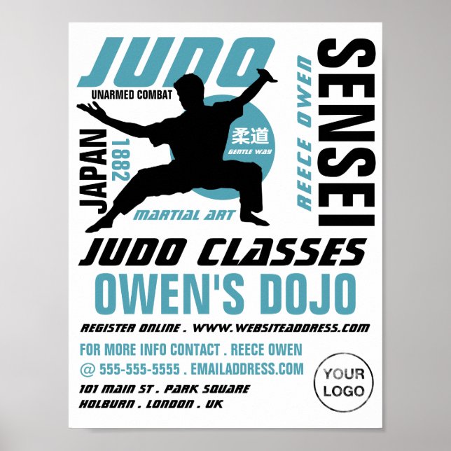 Poster Judo Design, Judo Classes Publicité (Devant)