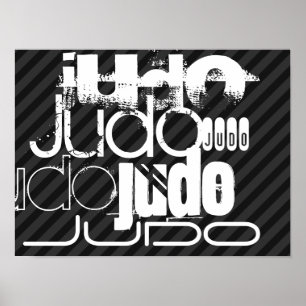Poster Judo ; Gris Noir & Foncé