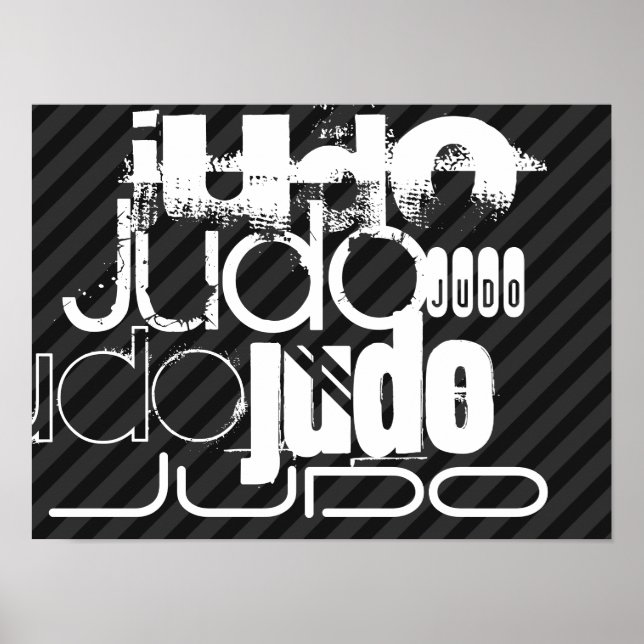 Poster Judo ; Gris Noir & Foncé (Devant)
