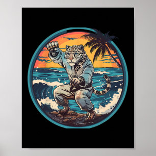 Poster Judo Léopard Nature Kickboxing Taekwondo Arts Mart