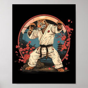 Poster Judo Léopard Nature Kickboxing Taekwondo Martial