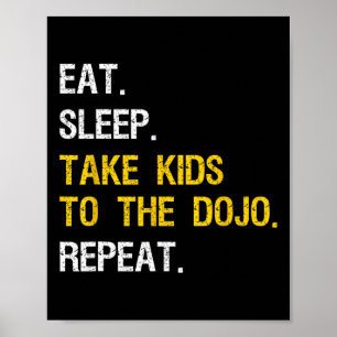 Poster Judo Papa Emmène Les Enfants Au Dojo Funny Karate 