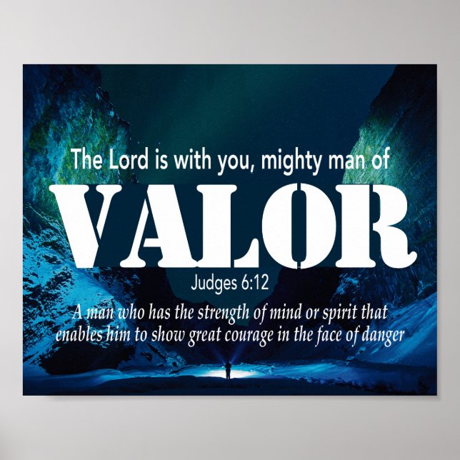 Poster Juges 6:12 VALOR Mighty Man Christian (Devant)