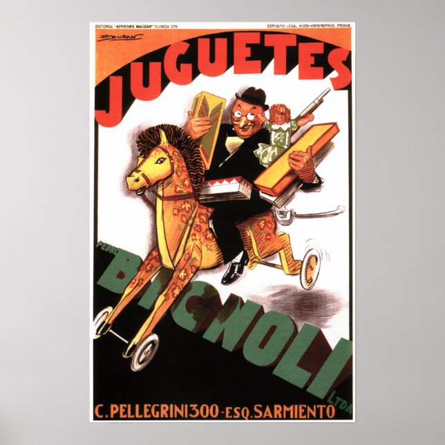 Poster JUGUETES BIGNOLI Magasin Italien de jouets Achille (Devant)
