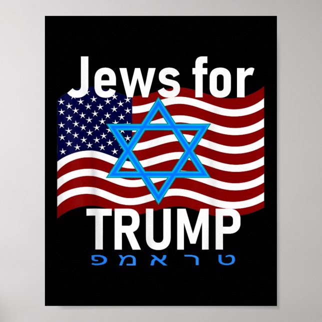 Poster Juifs Pour Trump American Flag Star De David Hébre (Devant)
