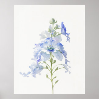 Poster Juillet Fleur de naissance Delphinium