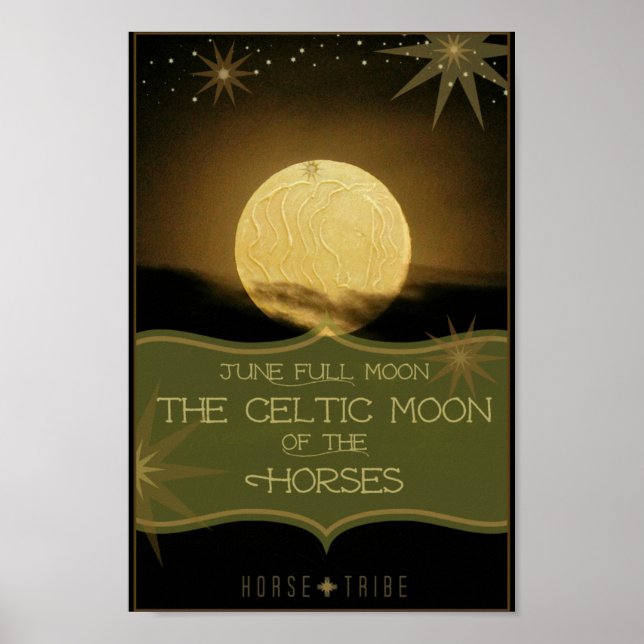 Poster Juin ~ La Pleine lune celtique des chevaux (Devant)