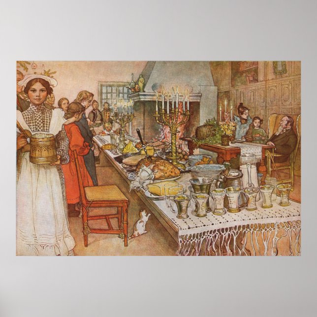 Poster Julaftonen, Carl Larsson (Devant)