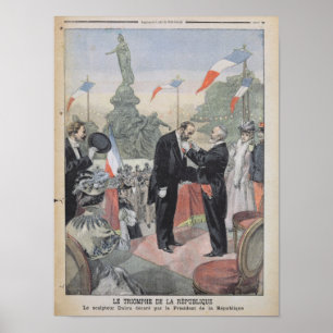 Poster Jules Dalou recevant la médaille