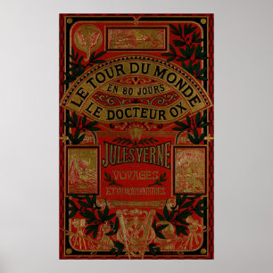Poster Jules Verne Dans Le Monde En Quatre-Vingt Jours