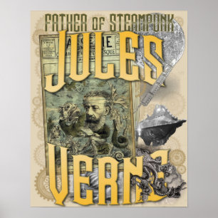 Poster Jules Verne Père de Steampunk