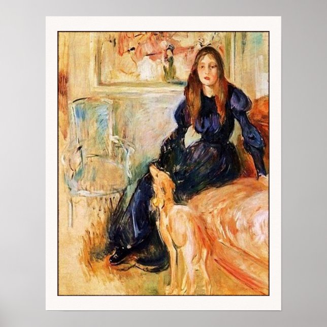 Poster Julie Manet et Her Greyhound Laertes (Devant)