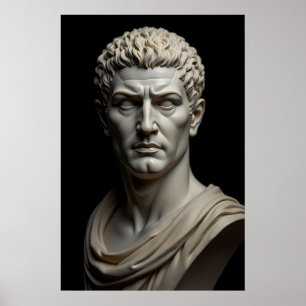 Poster Julius Caesar Portrait, Leadership Romain Iconique