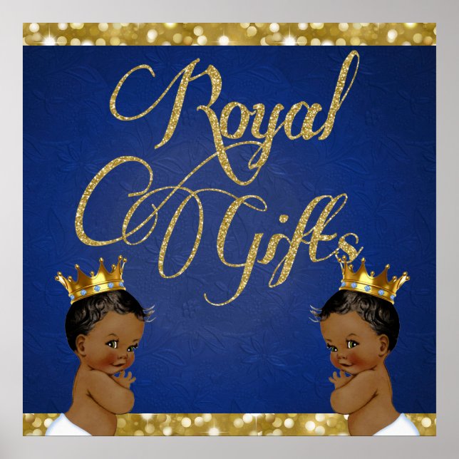 Poster Jumeaux africains SYMBOLE DE cadeaux royaux |Gold  (Devant)