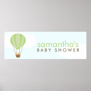 Poster Jumeaux dans un ballon pour une baby shower