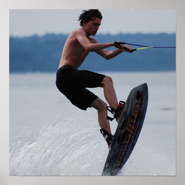 Poster Jumping Wakeboarder (Devant)
