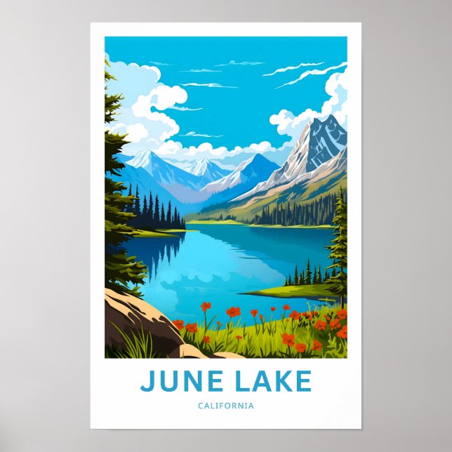 Poster June Lake California Travel Print (Devant)