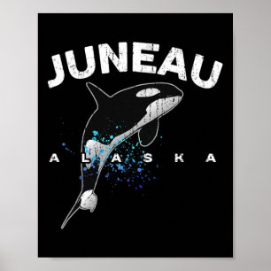 Poster Juneau Alaska Orque Amoureux des baleines tueuses 