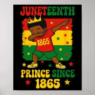Poster Juneteenth 1865 Groovy Toddler Boy Dabbing Prince