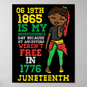 Poster Juneteenth 1865 Mon Jour de l'Indépendance Filles