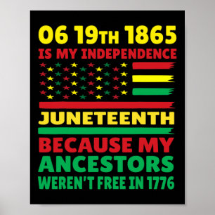 Poster Juneteenth est mon jour de l'indépendance Free Bla