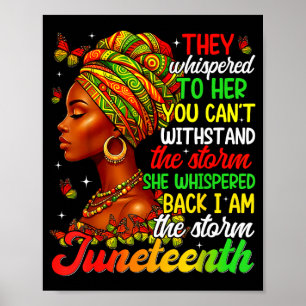 Poster Juneteenth je suis la fierté noire femme afro fill