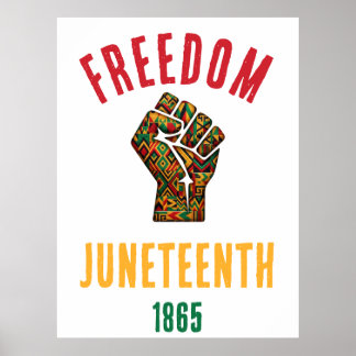 Poster Juneteenth Liberté Vintage 1865 Motif Panafricain