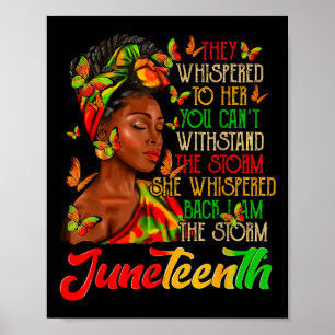 Poster Juneteenth Storm Noir Mois de l'histoire des Noirs