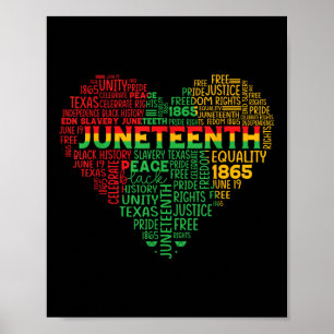 Poster Junetten Black History Heart Freedom African Ame