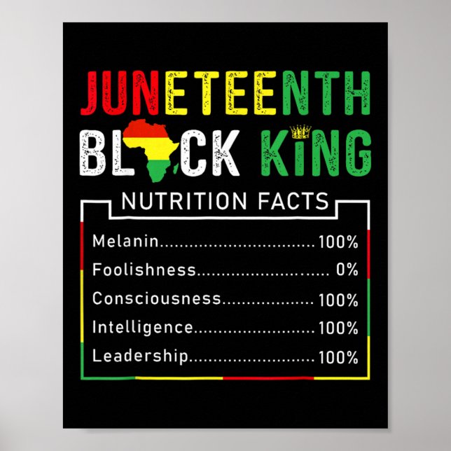 Poster Junetten Black King Melanin Fête des pères Hommes  (Devant)