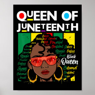 Poster Junetten Black Queen Melanin Girl Magic Sista Wo