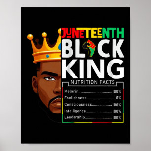 Poster Junetten Roi Noir Faits nutritionnels Fierté Afri