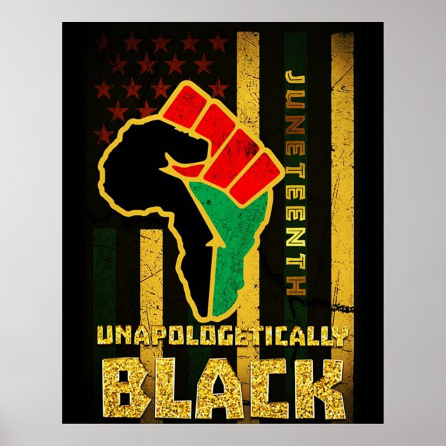 Poster Junetten Unapologétiquement Noir afro-américain (Devant)
