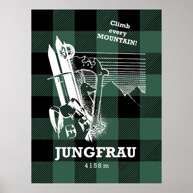 Poster Jungfrau 4158 m Alpes suisses Moutaineering (Devant)