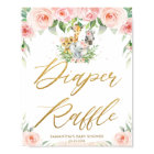 Jungle Animaux Safari Rose floral Déchets Raffle