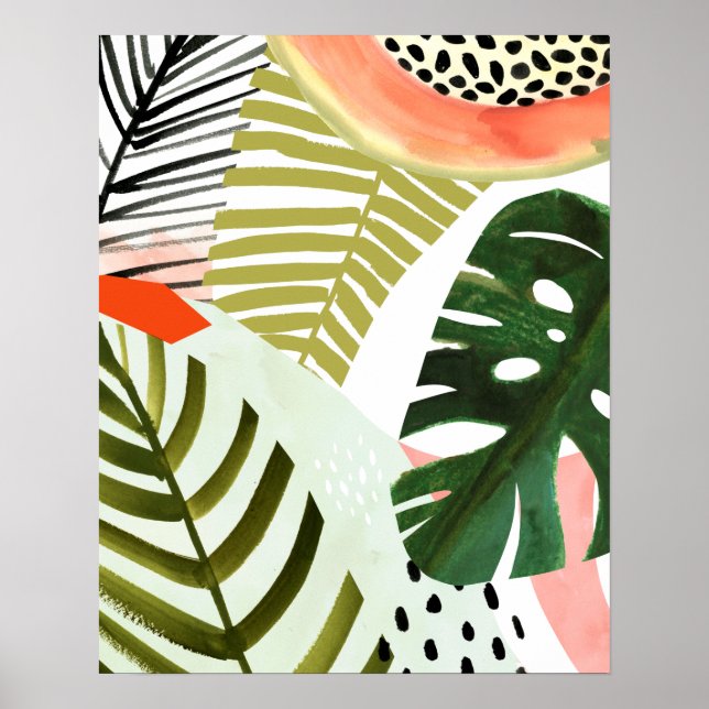 Poster Jungle battre la végétation tropicale (Devant)