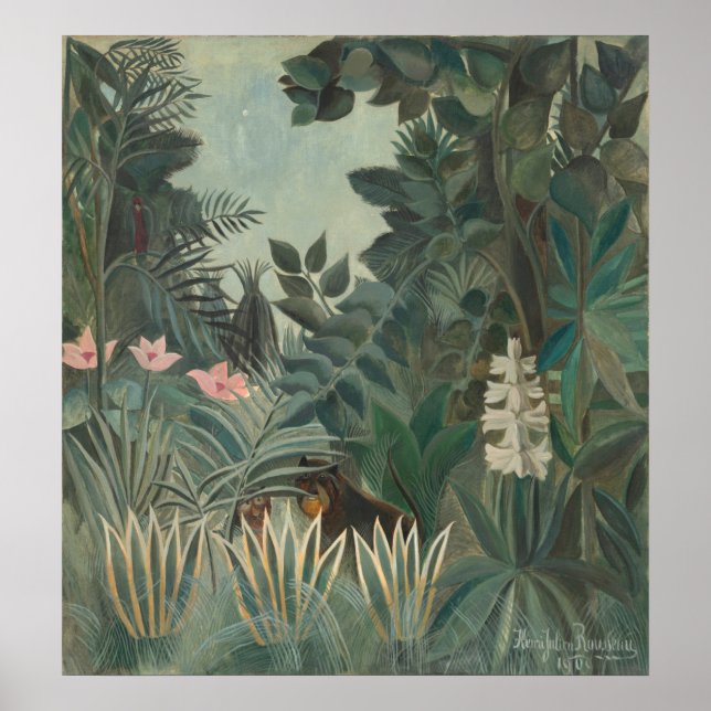 Poster Jungle équatoriale - Henri Rousseau Art (Devant)