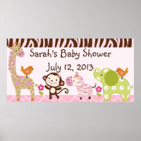 Jungle Jill/Girls Animals Baby shower Poster/Banni