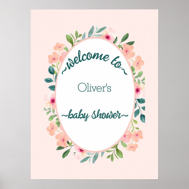 Poster Jungle Safari Baby Shower Sauvage (Devant)