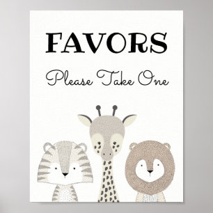 Poster Jungle Safari Favorisera Baby Birthday Candy Bar