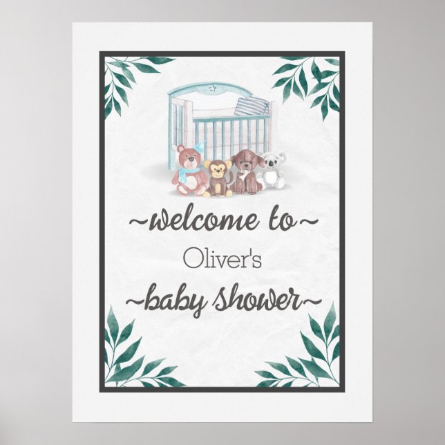 Poster Jungle Safari Wild Baby Shower (Devant)