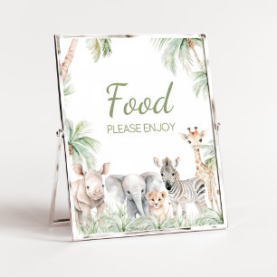 Poster Jungle Safari Wild One Animaux Baby shower Nourrit