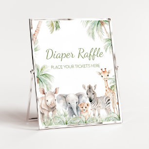 Poster Jungle Safari Wild One Animaux Déchets Raffle