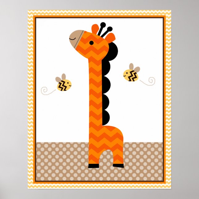 Poster Jungle Stack Giraffe Baby Nursery Art/Poster (Devant)