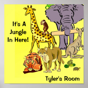 Poster Jungle, Zoo Animaux
