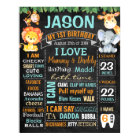 Jungle Zoo Safari Animaux Première carte d'anniver