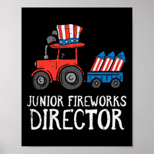 Poster Junior Fireworks Directeur Tracteur 4 juillet Garç