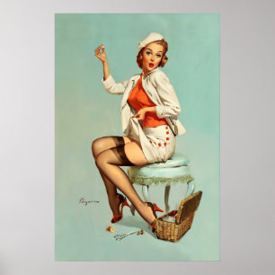 Poster Jupe à point compté couture style vintage
